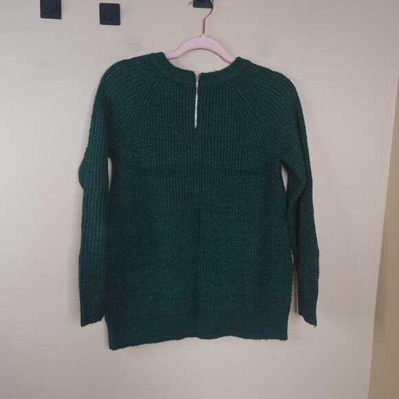 Market and Spruce Green Open Knit Crewneck Sweater Size S - Picture 6 of 10